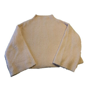 Line Sweater Womens Medium Pink Cottage Core Pullover Knit Turtleneck Sweater